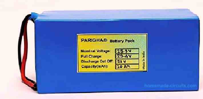 Especificações da bateria