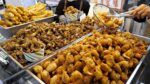 Convidado após um mês de abertura! Caranguejo frito, camarão / comida de rua coreana