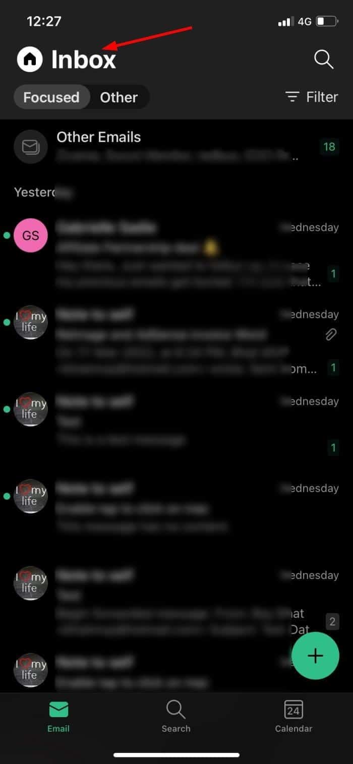 Localize e exiba a pasta Lixo Eletrônico ou Spam no aplicativo Outlook no iPhone