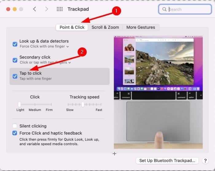 Como ativar o toque para clicar no Mac 2 Ative a torneira para clicar no Mac