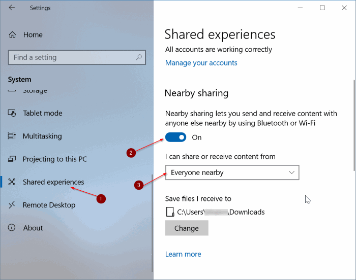 Compartilhamento próximo
