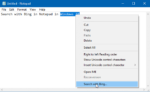 Pesquisar com a funcionalidade do Bing no bloco de notas no Windows 10