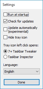 7+ Tweaker da barra de tarefas para Windows 10
