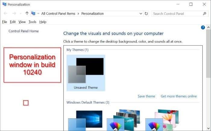 Microsoft restaura a janela de personalização clássica no Windows 10 Build 10547 1 Microsoft restaura a janela de personalização clássica no Windows 10 Build 10547