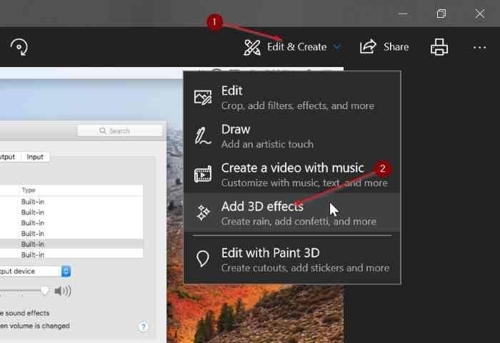 Use o aplicativo Fotos para adicionar efeitos 3D a imagens no Windows 10