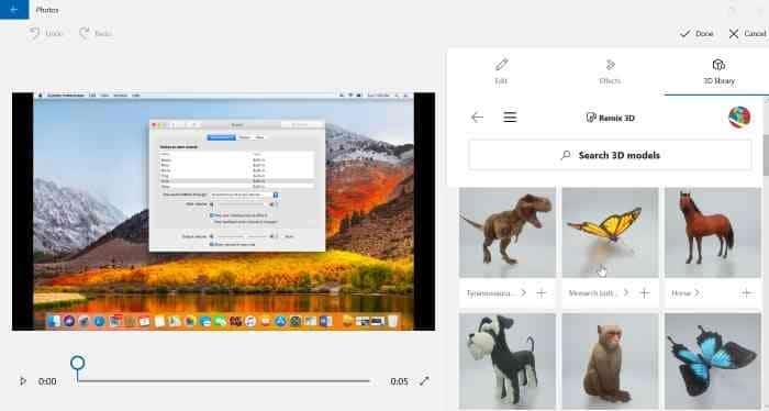 Use o aplicativo Fotos para adicionar efeitos 3D a imagens no Windows 10