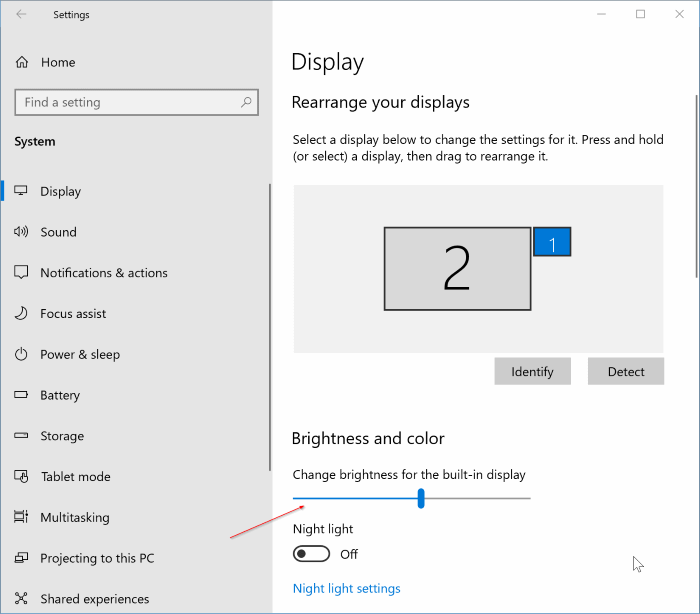 ajustar manualmente o brilho da tela no Windows 10 pic2