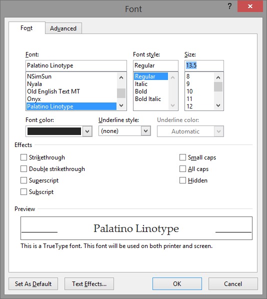 Alterar as configurações de fonte padrão no Word 2016 e 2013