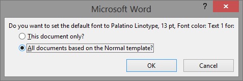 Alterar as configurações de fonte padrão no Word 2016 e 2013