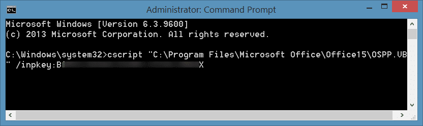 Como alterar corretamente a chave do produto do Office 2016/2019 10 Alterar o Office 2013/2016 no prompt de comando