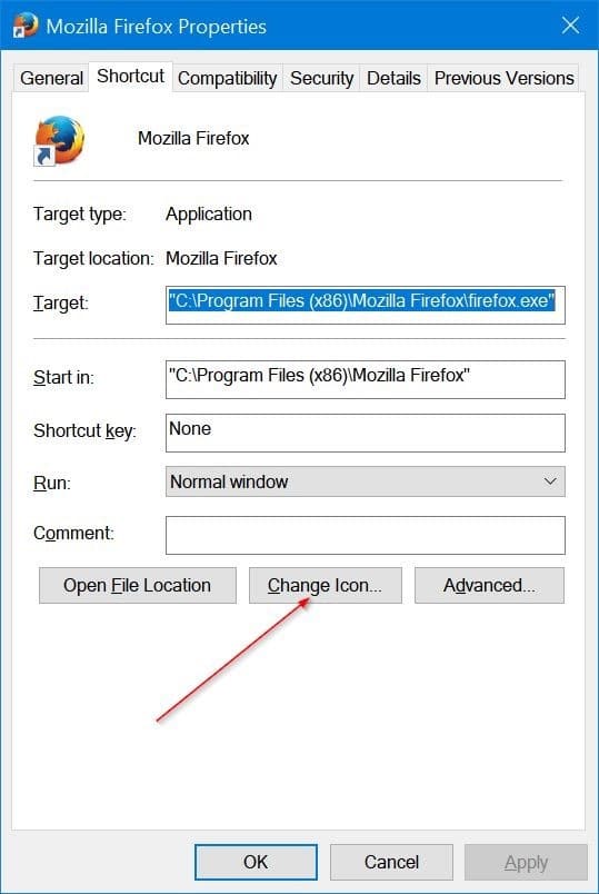 Alterar ícones da barra de tarefas para programas no Windows 10