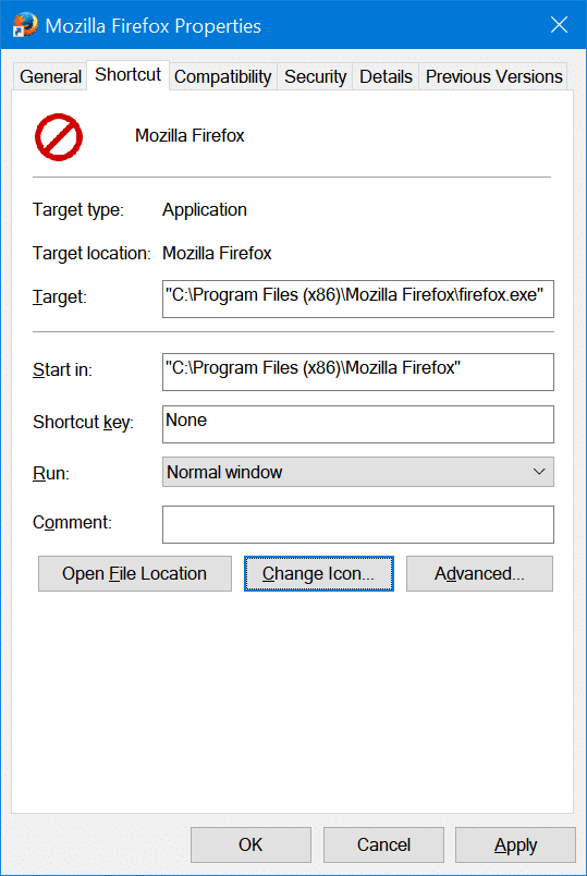 Alterar ícones da barra de tarefas para programas no Windows 10