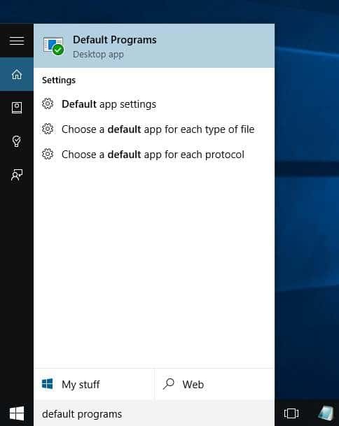 Altere o navegador padrão no Windows 10 usando programas padrão