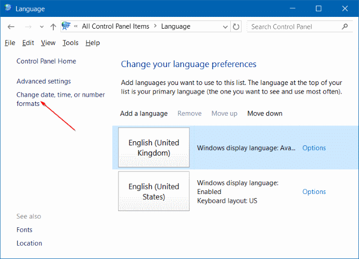 Altere o formato do relógio de 24 horas para 12 horas através do Painel de Controle