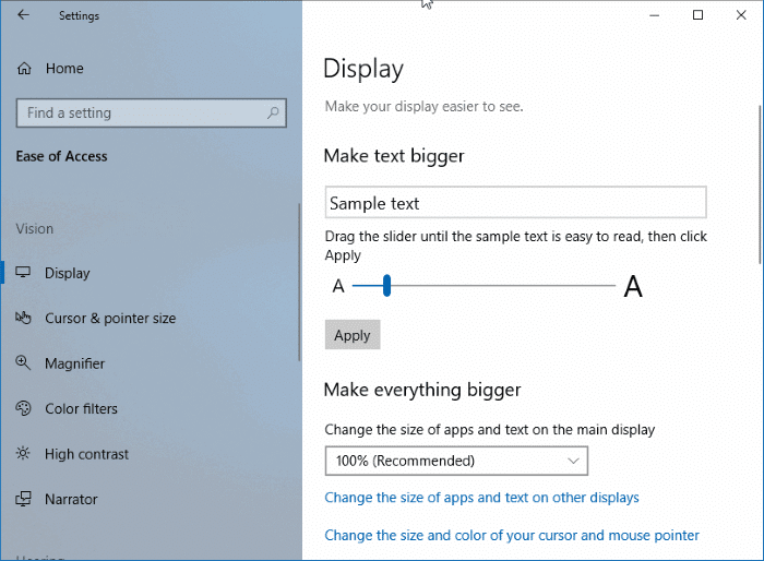 Alterar o tamanho do texto do Windows 10 File Explorer