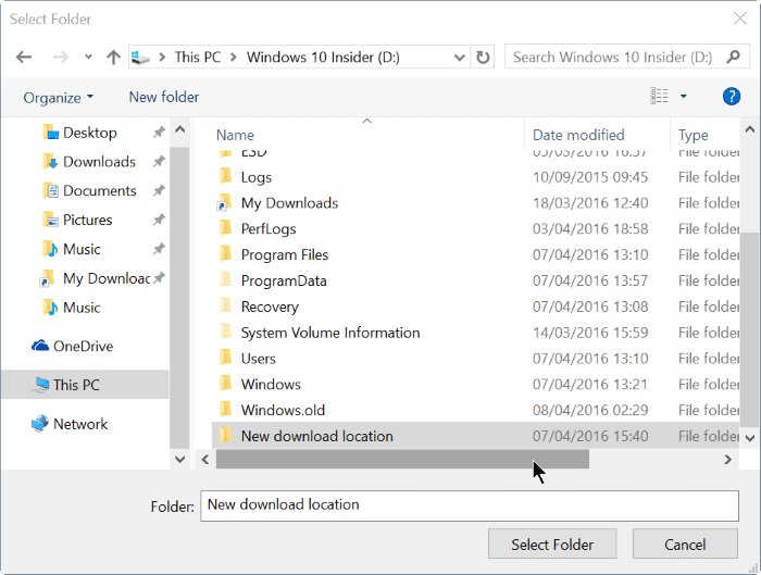 A maneira fácil de alterar a pasta de download padrão no Edge