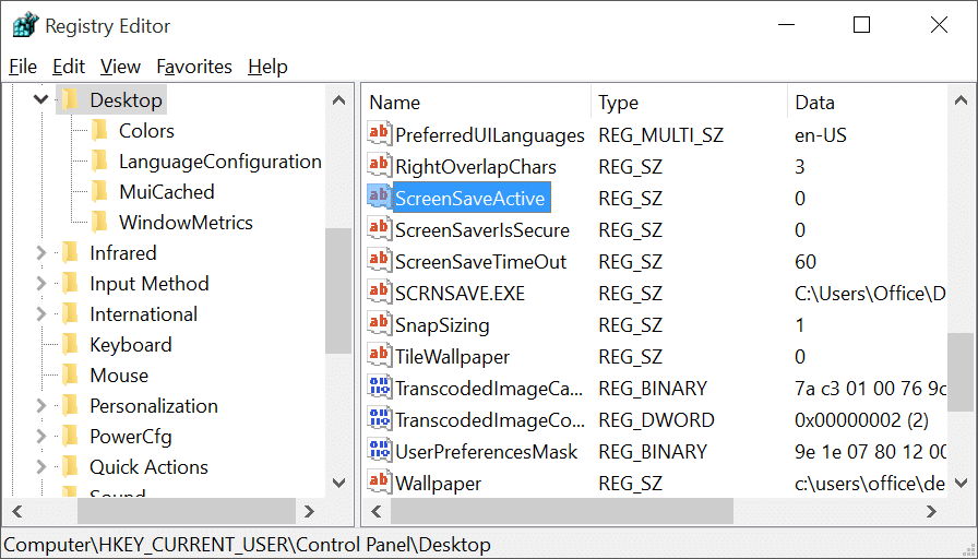 Como ativar o protetor de tela no Windows 10 5 Ative o protetor de tela via Registro