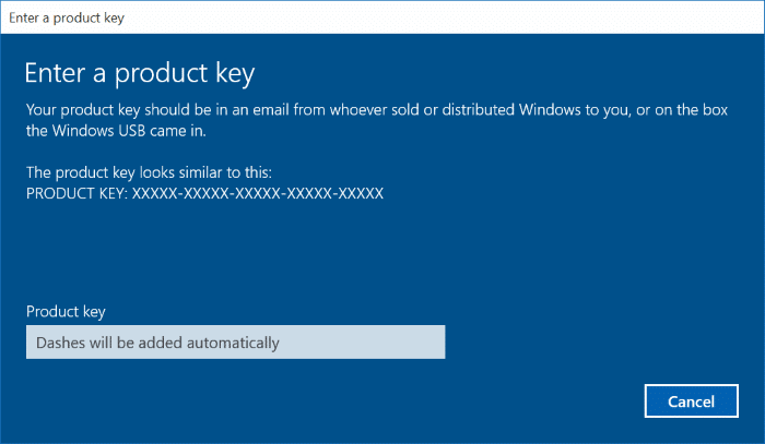 Para ativar o Windows 10 digitando a chave do produto Windows 7, 8 ou 8.1: