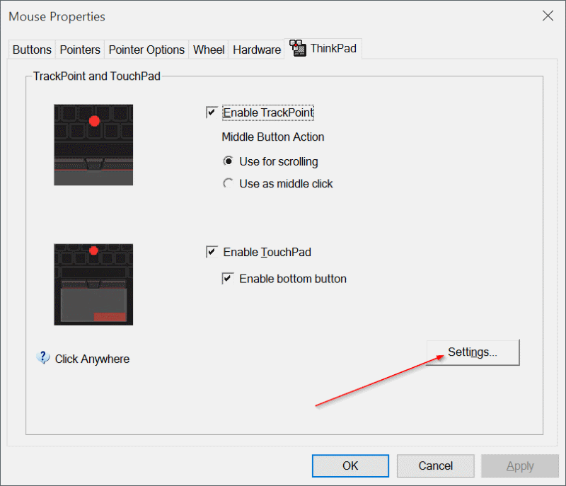 Ative ou desative o toque com três dedos ou clique para iniciar a Cortana