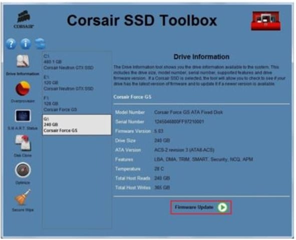 Como atualizar o firmware do SSD Corsair