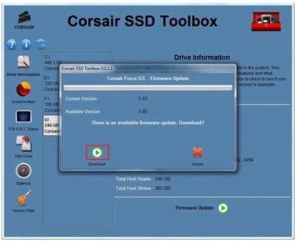 Como atualizar o firmware do SSD Corsair