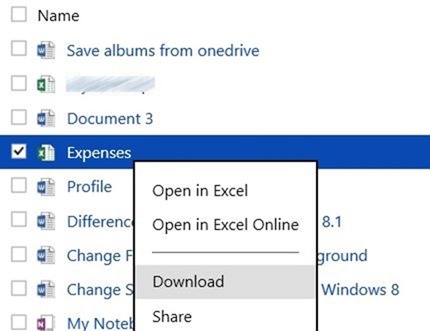 Baixar arquivos do Microsoft OneDrive