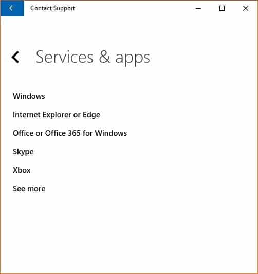 Entre em contato com o suporte da Microsoft via chat no Windows 10