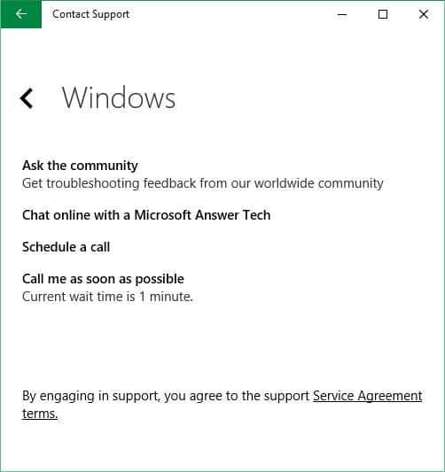Entre em contato com o suporte da Microsoft via chat no Windows 10
