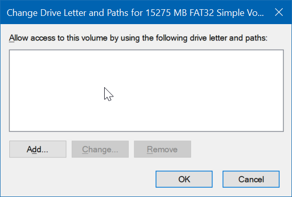 Verifique se o cartão SD tem uma letra de unidade