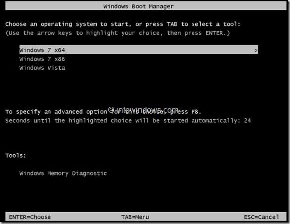 Como ignorar ou ocultar o gerenciador de inicialização do Windows no Vista e no Windows 7 1 Como ignorar ou ocultar o gerenciador de inicialização do Windows no Vista e no Windows 7