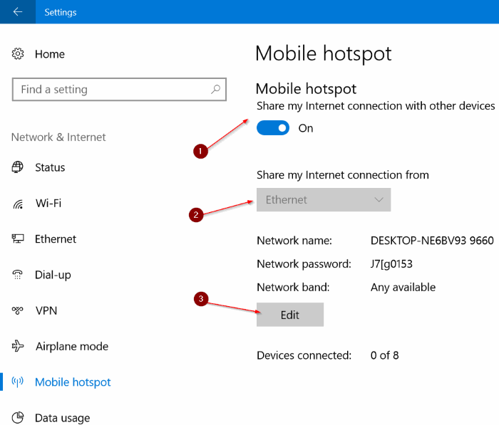 Compartilhe sua conexão Ethernet por Wi-Fi no Windows 10 PC