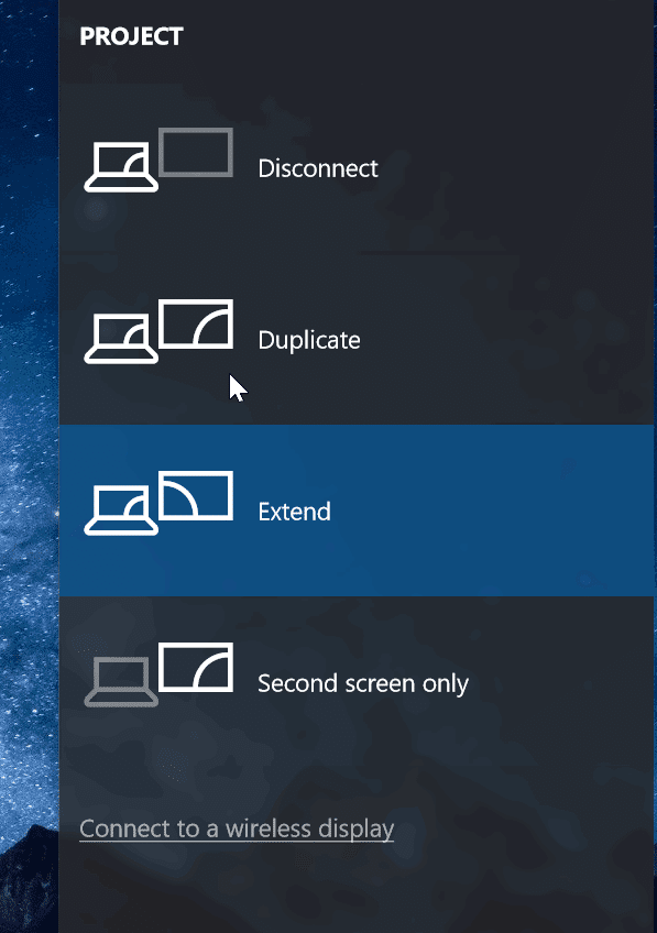 Alterar as configurações de projeção