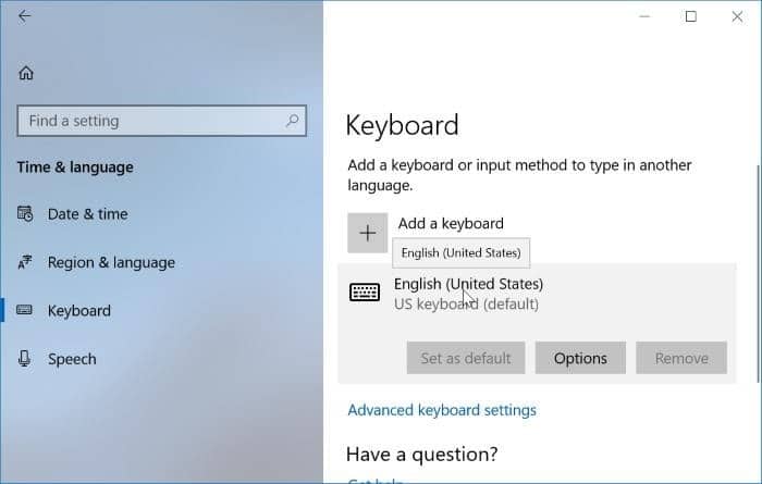 Acesse as configurações do teclado no Windows 10