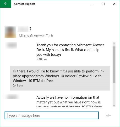 Entre em contato com o suporte da Microsoft via chat no Windows 10
