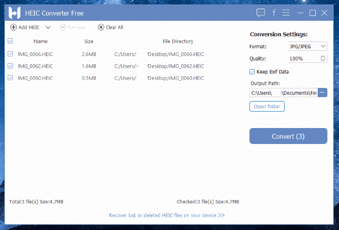 Conversor HEIC gratuito