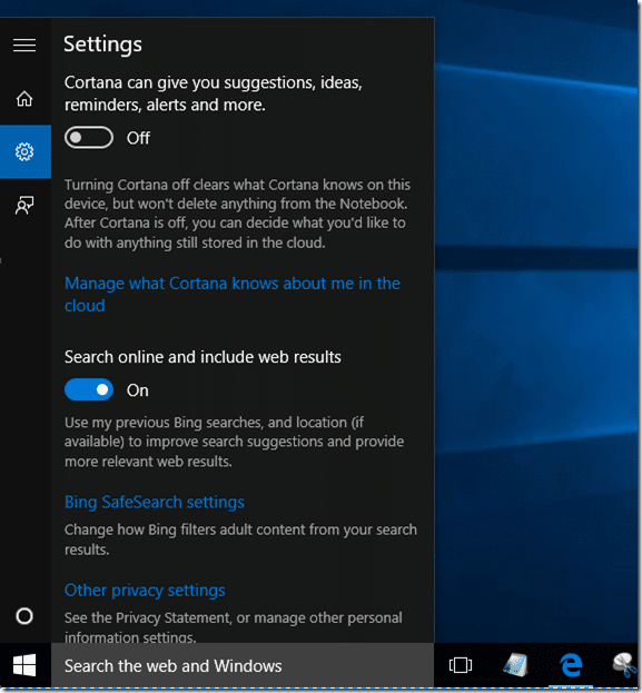 Correção: Cortana não está funcionando no Windows 10 1 Verifique se a Cortana está habilitada