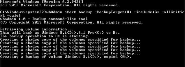 Preparar a imagem de backup do sistema no Windows 8.1
