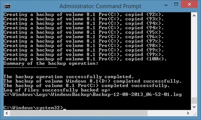 Preparar a imagem de backup do sistema no Windows 8.1