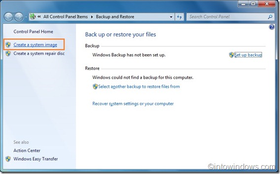 Como criar backup de imagem do sistema no Windows 7