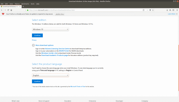 Criar USB inicializável do Windows 10 no Linux