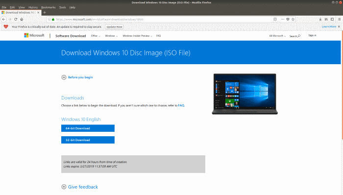 Criar USB inicializável do Windows 10 no Linux