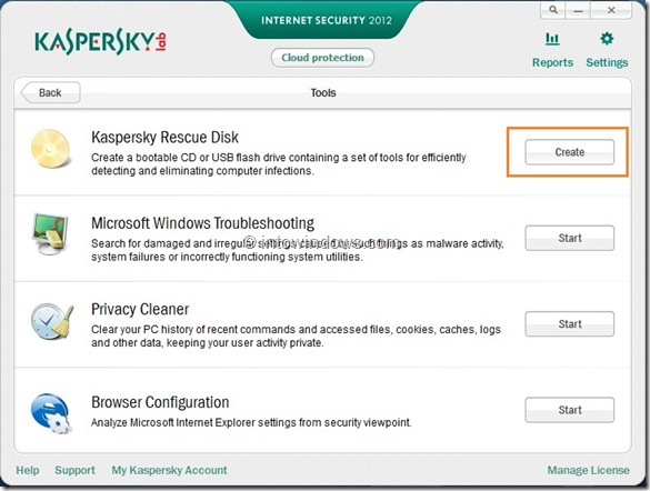 Como criar uma unidade USB Kaspersky Rescue
