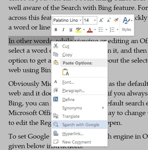 Definir o Google como o mecanismo de pesquisa padrão no Office 2013 2 Definir o Google como o mecanismo de pesquisa padrão no Office 2013