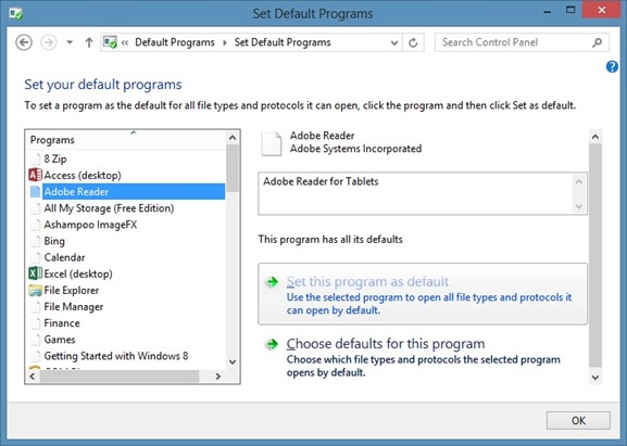 Como tornar o leitor de PDF padrão do Adobe Reader no Windows 8 6 Como tornar o leitor de PDF padrão do Adobe Reader no Windows 8