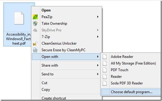 Como tornar o leitor de PDF padrão do Adobe Reader no Windows 8 2 Como tornar o leitor de PDF padrão do Adobe Reader no Windows 8