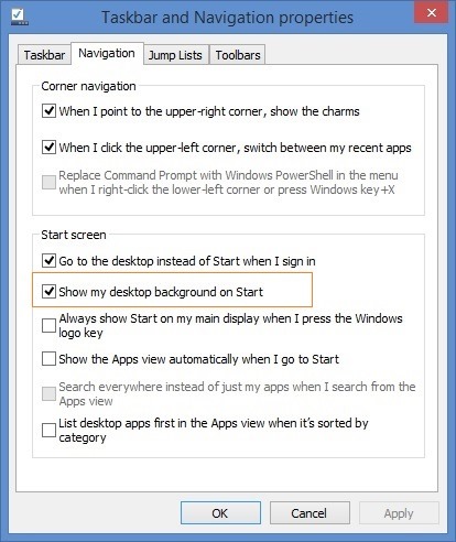 Definir automaticamente a imagem da página inicial do Bing como plano de fundo da tela inicial na janela 8.1