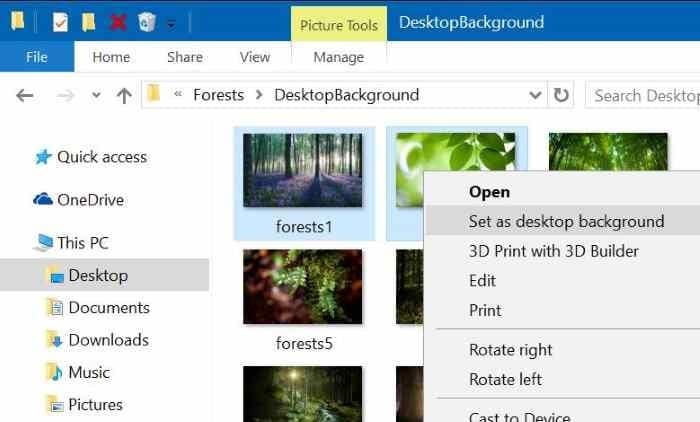 Defina diferentes papéis de parede para vários monitores via File Explorer