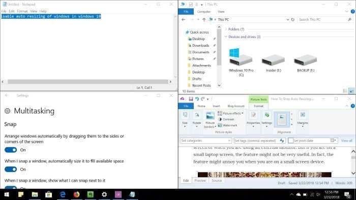 Como parar o redimensionamento automático do Windows no Windows 10