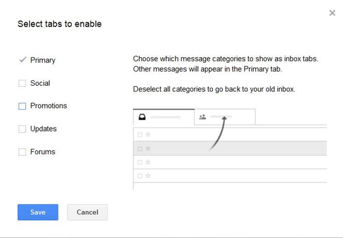 Desativar guias no Gmail