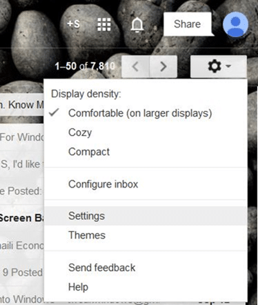 Desativar guias no Gmail